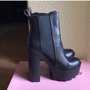 Black platform boots